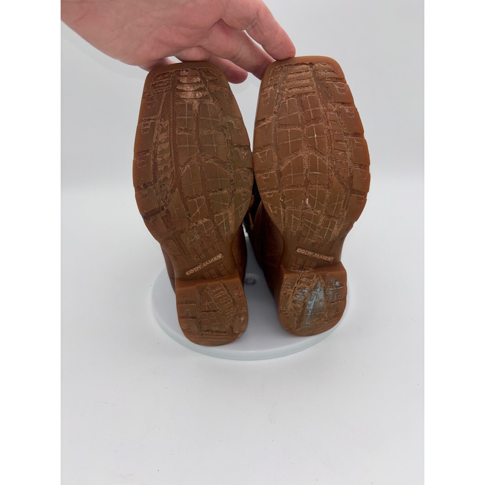 CODY JAMES Cowboy Boot Western Kids Brown Leather Square Toe Boys Little Youth 3 - Picture 9 of 13